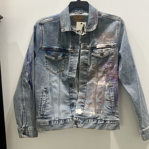 Miss Fit NYC Hand-Painted Denim Jacket with Dog Design NWT - Picture 3 of 12